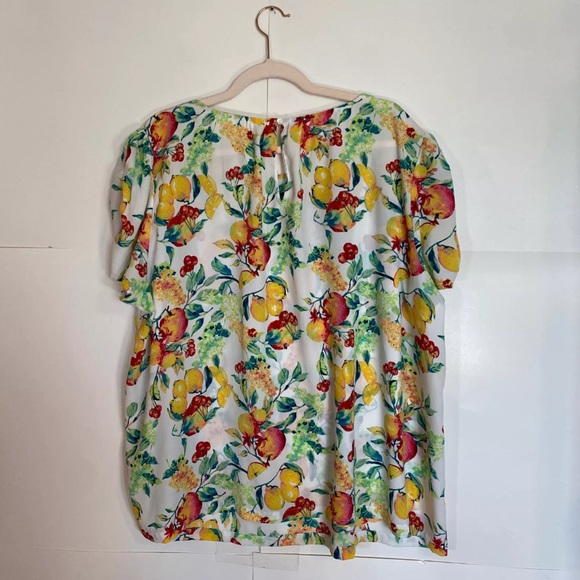 NWOT Lauren Conrad Sz 2X Plus Lemon Peach Floral Summer - Picture 5 of 7